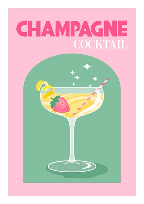 Champagne Cocktail Poster - artsyfartsy.eu