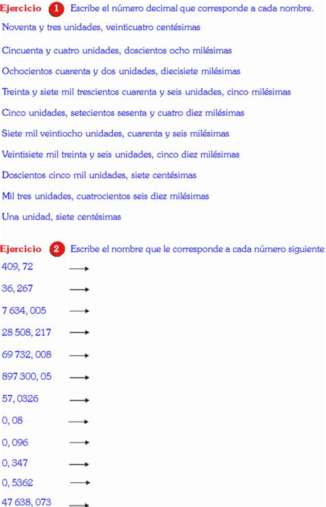 Lectura Y Escritura De Decimales Ejemplos Y Ejercicios Resueltos Artofit