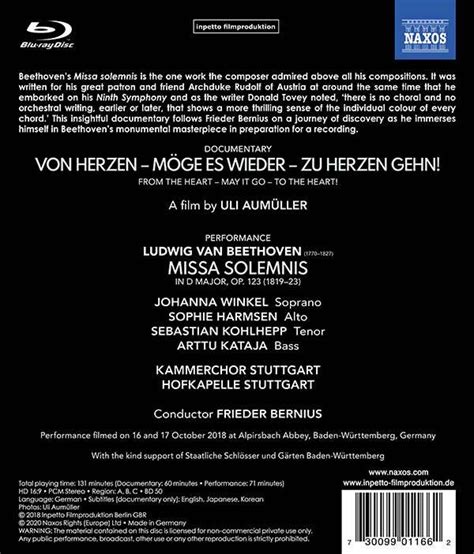 Ludwig Van Beethoven Missa Solemnis Op Blu Ray Disc Jpc