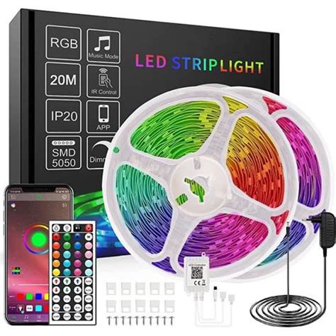 Ruban Led Rgb M Bande Lumineuse Led Bluetooth Dimmable Avec Contr Le