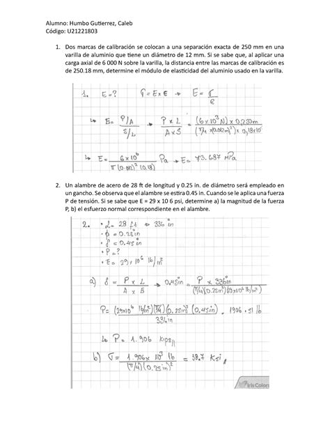 Ejercicios S 2 tarea calificada semana 2 Código U 1 Dos marcas de