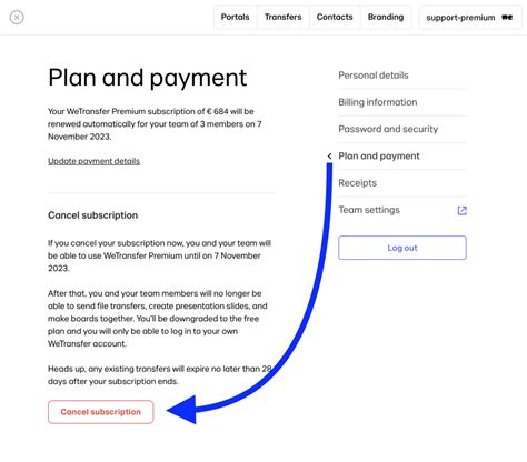 How To Cancel Your Wetransfer Subscription Wetransfer Support