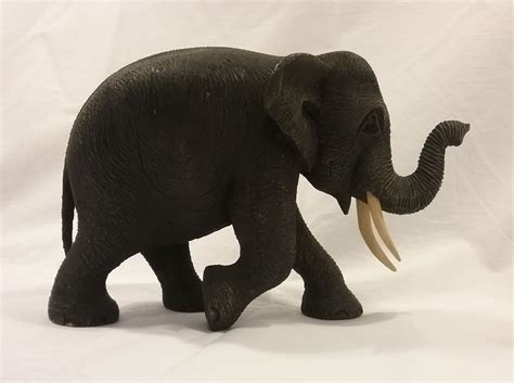 Vintage Elephant Black Resin Figure Elephant Figurine Jungle