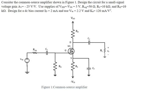 Solved Consider The Common Source Amplifier Shown In Figure