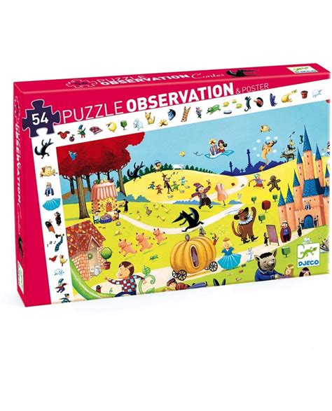 DJECO Puzzle Observation Les Contes 54 Pièces