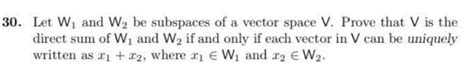 Solved Let W And W Be Subspaces Of A Vector Space V Prove That