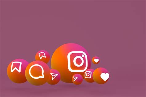 Premium Photo | Instagram icon set rendering on brown background