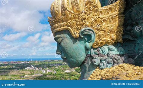 Close Up Of Wisnu Statue In Garuda Wisnu Kencana Gwk Cultural Park In