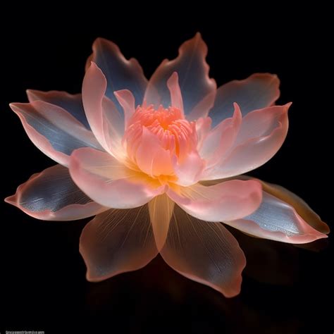 Premium AI Image A Pink Flower With The Reflection Of A Lotus Flower