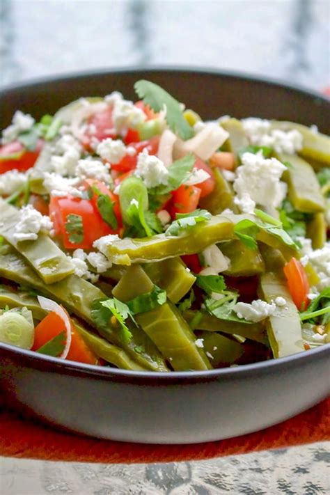 Authentic Mexican Cactus Leaves Salad Ensalada De Nopales