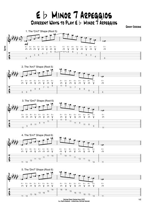 Eb Minor 7 Arpeggios 5 Ways To Play By Traditional Sheet Music For