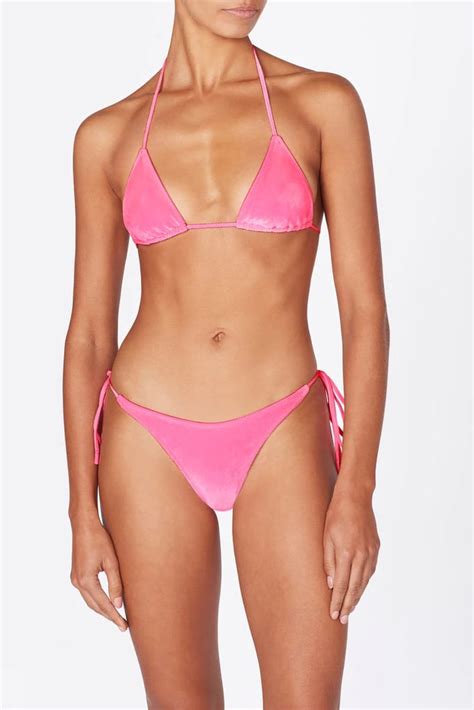 Triangl Vinca Momo Side Tie Bikini In Velvet Pink Chloe Bailey