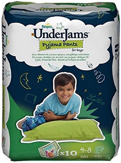 Pampers Underjams Boys Pyjama Pants Size 7 4 Pack 40 Pants Total