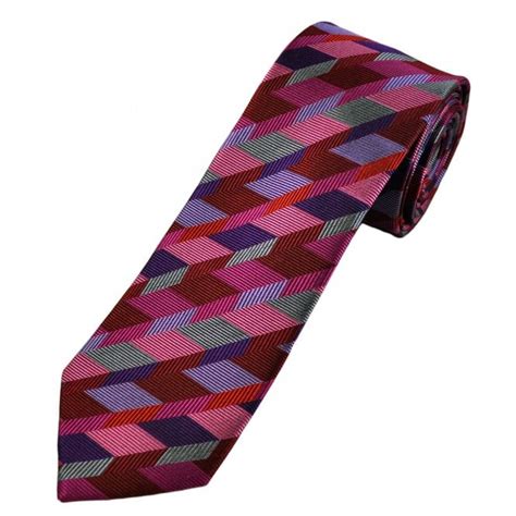 Tresanti Celeste Purple Pink Red Silver Grey Zig Zag Patterned Men