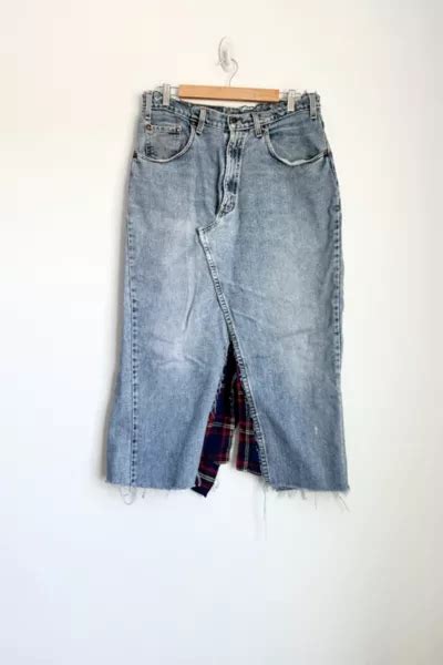 Vintage Reworked Levi S Maxi Skirt Urban Outfitters