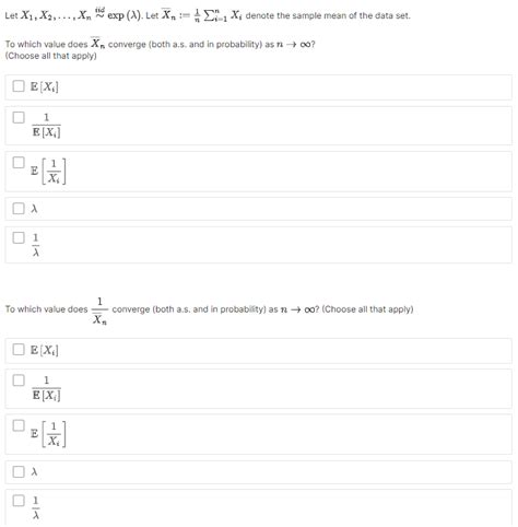 Solved Let X1x2xn∼iidexpλ Let Xˉnn1∑i1nxi Denote