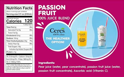 Amazon Ceres 100 All Natural Pure Fruit Juice Blend Passion