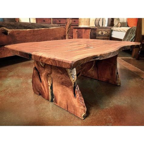 Live Edge Mesquite Wood Coffee Table With Slab Base Wood Table Design Coffee Table Wood