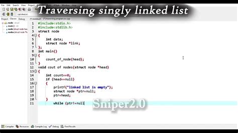 Linked List Traversing Program Dev C Sniper 20 Coding Clowlvlprog Youtube