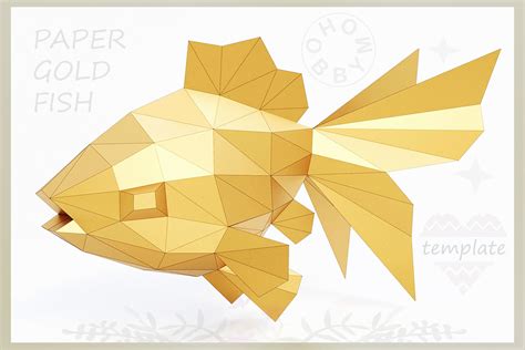 Goldfish 3D Papercraft PDF Template HOBBYMO