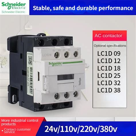 Schneider Contactor 220v Ac Three Pole Contactor 3p 3 Phase 3 Pole 50