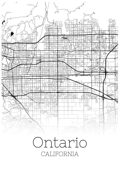 Ontario California Map Poster By Reldesign Displate