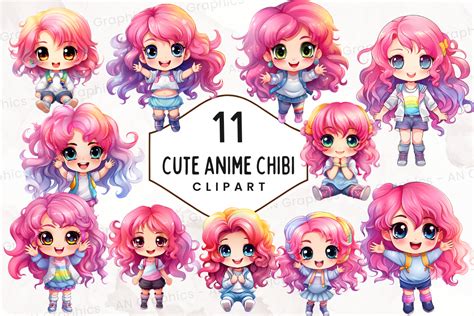 Anime Chibi Clip Art Sublimation Bundle Graphic By An Graphics