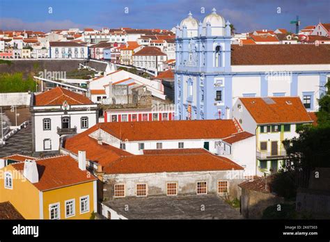 Portugal Azores Terceira Island Angra Do Heroismo Skyline Panorama