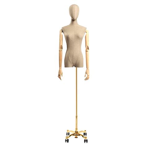 Buy MAIES Manikins Dress Form Apricot Linen Fabric With Wheels And