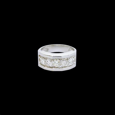 An Approximately 2 25 Tcw Round Diamond Gentleman S Ring Set In 14k