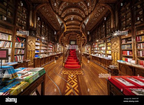 Interior View Of Lello Bookstore Portuguese Livraria Lello With Its