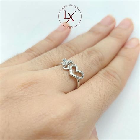 Aksesoris Perhiasan Xuping Cincin Wanita Mata Zircon Motif Love Dan