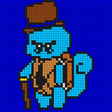 Gentelman Squirtle Perler Bead Pattern Bead Sprites Characters Fuse