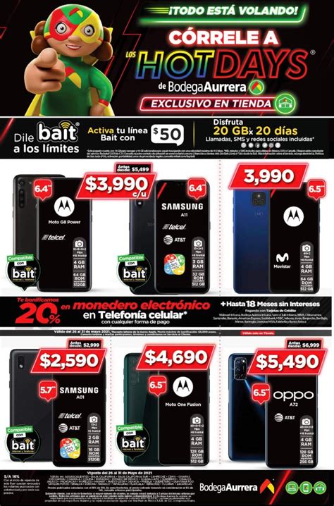 Folleto Bodega Aurrerá en celulares Hot Days