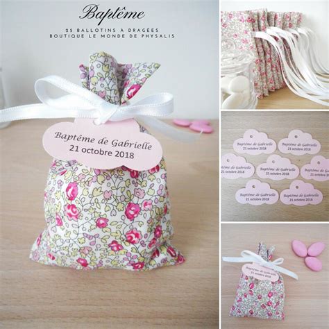 Ballotin Drag Es Mariage Et Bapt Me Tissu Liberty Elo Se Etsy