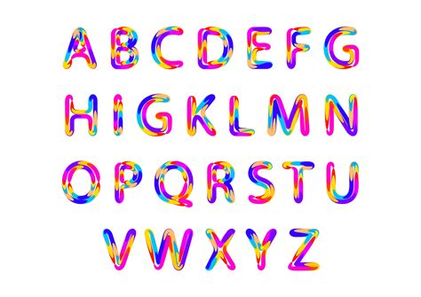 Letras Del Alfabeto De Varios Colores Vector En Vecteezy