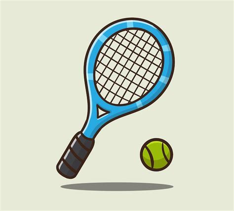 Premium Vector Hand Draw Cute Racket Tennis Vector Illustration