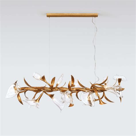 Pendant Lamp SWAG M Serip Bronze Glass Traditional