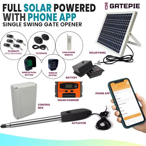 Solar Powered Single Swing Gate Opener Motor Arm Farm