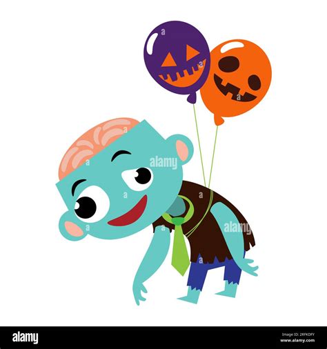 Zombie Cute Halloween Cartoon Characters Vector Stock Vector Image