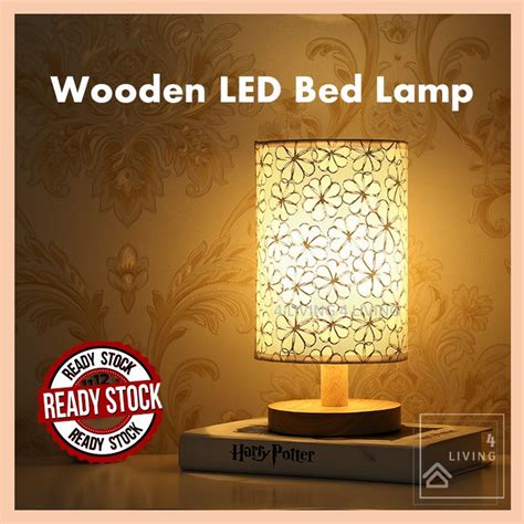 🔥ready Stock🔥 Wooden Led Bed Lamp Lampu Tidur Bilik Lampu Meja Lampu