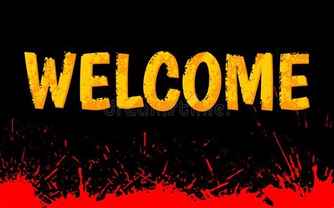 Welcome Horror Banner Blood Splatter Textured Flat Stock Vector