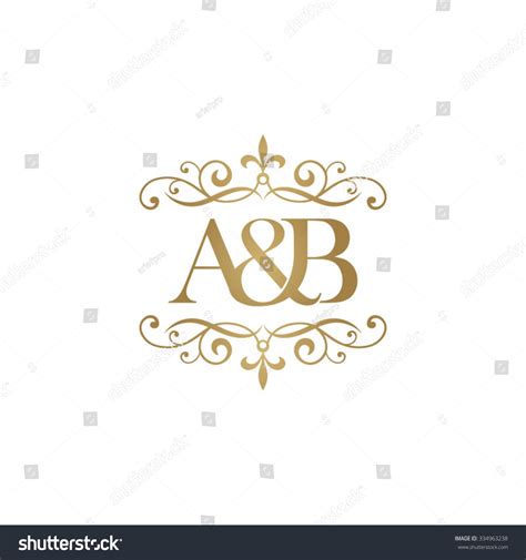 Ab Initial Logo Ornament Ampersand Monogram Vector De Stock Libre De