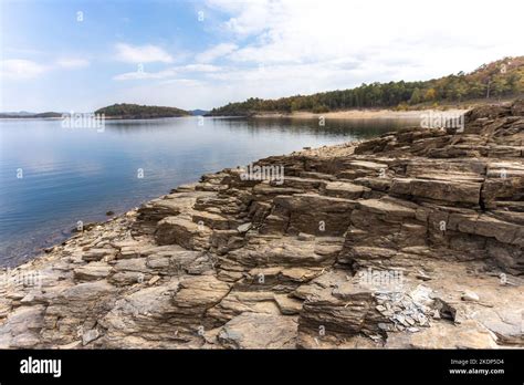 The Shoreline Of Broken Bow Lake In Oklahoma Usa Beautiful View Of