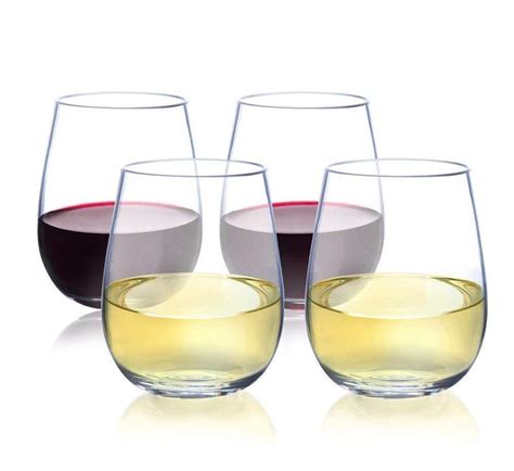 Unbreakable Stemless Wine Glasses Set Of 4 Perfect T Box 100 Tritan