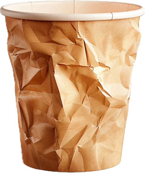 Ai Generated Crumpled Brown Paper Cup Png 41177229 Png