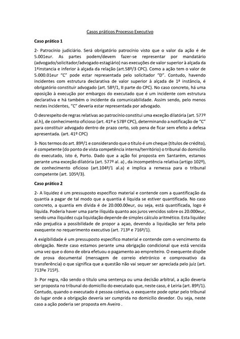 Casos Pr Ticos Processo Executivo Casos Pr Ticos Processo Executivo