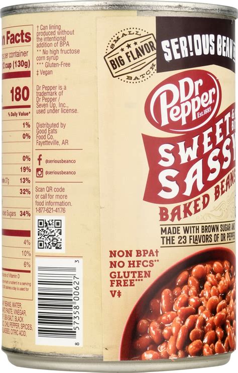 Serious Bean Co Dr Pepper Sweet And A Bit Sassy Baked Beans 16 Oz 16 Oz