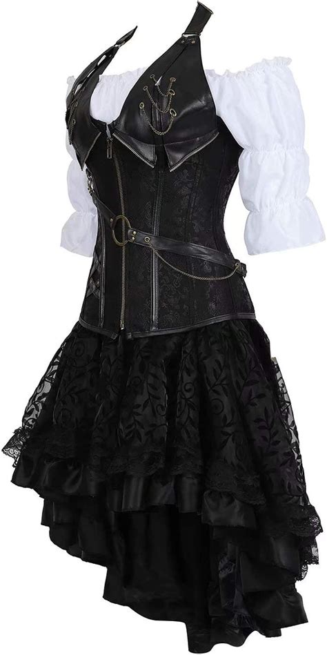 Jutrisujo Korsett Damen Steampunk Corsagenkleid Corsage Kost M Mit