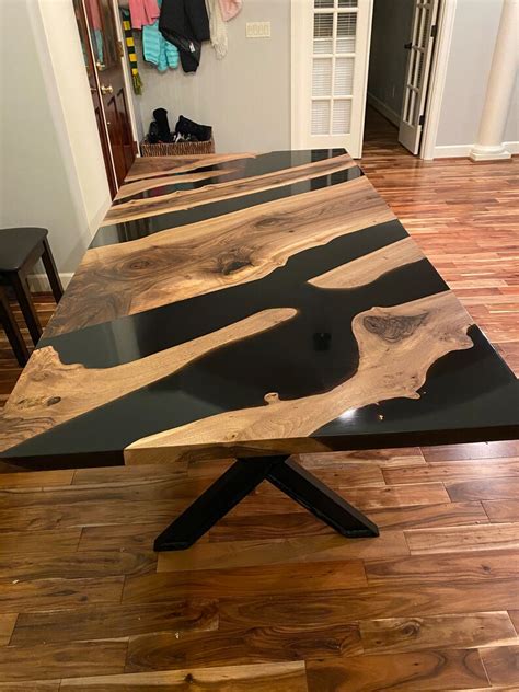 Stunning Black Walnut Epoxy River Table Etsy